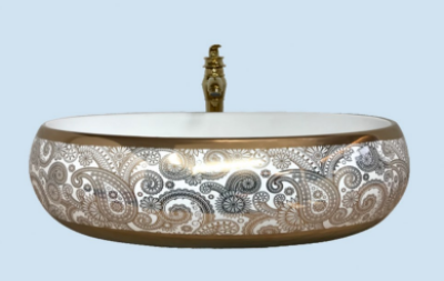 POWER PLUS Glossy Rose Gold Table Top Basin PPTT-537