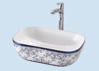 POWER PLUS Glossy Blue Table Top Basin PPTT-003