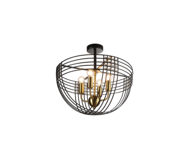 S2B2 Brass Finish with Wire Cage Shade Pendant Light PS-04-112