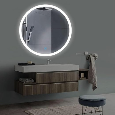 EVAAN Round LED Wall Mirror(3 Tone-White Light, Natural Light, Warm Light) led m 1