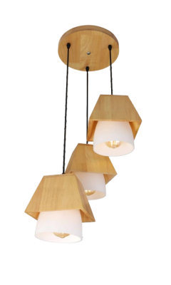 NEPTUNE Wood Pendant Light, Retro Style Ceiling Light, Hanging Light 1048-3