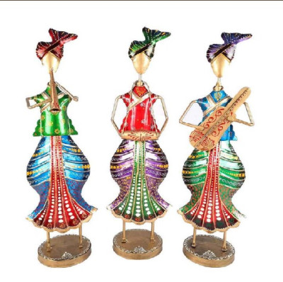 OPPERSTE IRON MULTICOLOR MUSICIAN SHOWPIECE SET OF 3