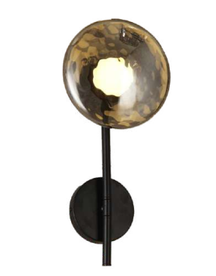 Neptune Gold Crystal Heavy Glass Long Black Wall Light 6418