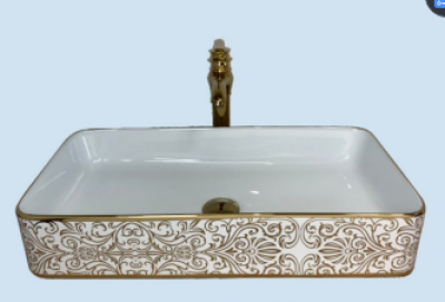 POWER PLUS Glossy Gold Table Top Basin PPTT-534