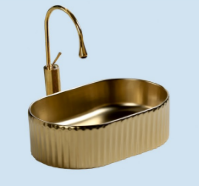 POWER PLUS Matt Gold Table Top Basin PPTT-584