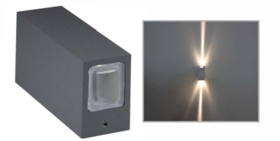 NEPTUNE 2 X 3W UPDOWN WALL LIGHT WITH LENSE