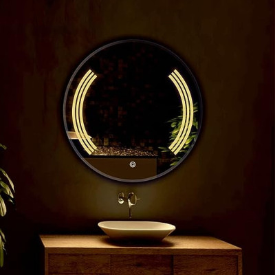 EVAAN Round LED Wall Mirror(3 Tone-White Light, Natural Light, Warm Light) led m 3