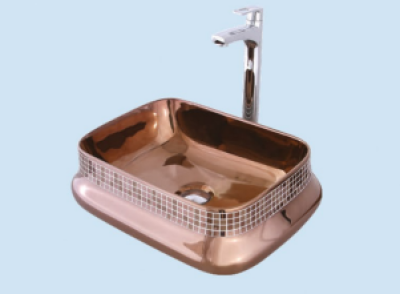 POWER PLUS Glossy Rose Gold Table Top Basin PPTT-085