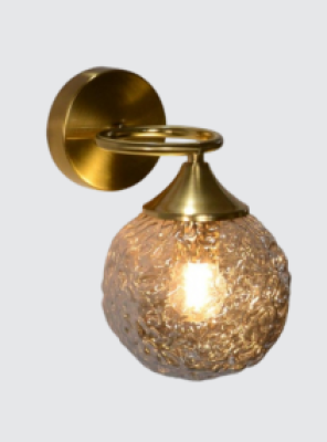 Neptune Wall Light Gold Round Glass Wall Lights LED Wall Lamp B15/1