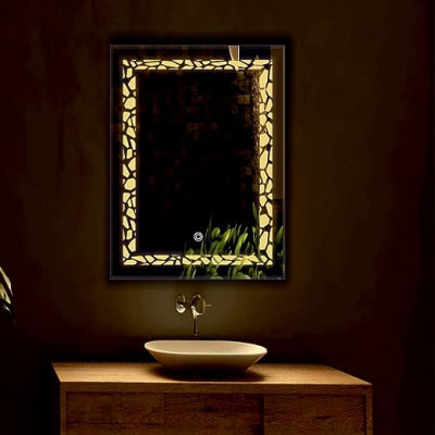 EVVAN Rectangular  LED Wall Mirror(3 Tone-White Light, Natural Light, Warm Light) led m35