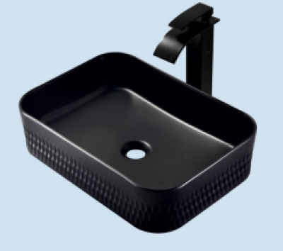 POWER PLUS Matt Black Table Top Basin PPTT-604