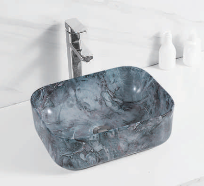 Evaan Glossy Marble table top art basin SF 9465-30