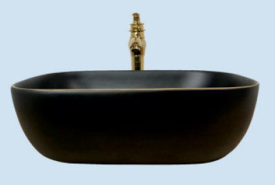 POWER PLUS Matt Black Table Top Basin PPTT-473