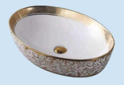 POWER PLUS Glossy Gold Table Top Basin PPTT-344