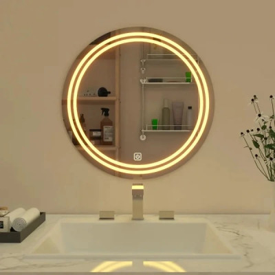EVAAN Round LED Wall Mirror(3 Tone-White Light, Natural Light, Warm Light) led m 21