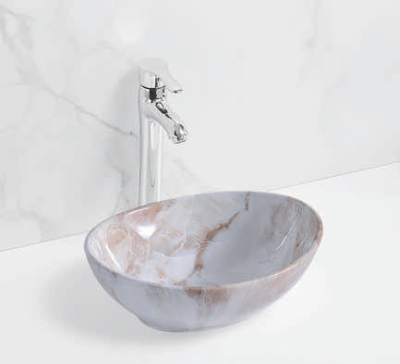Evaan Glossy Marble table top art basin SF 9516A-4