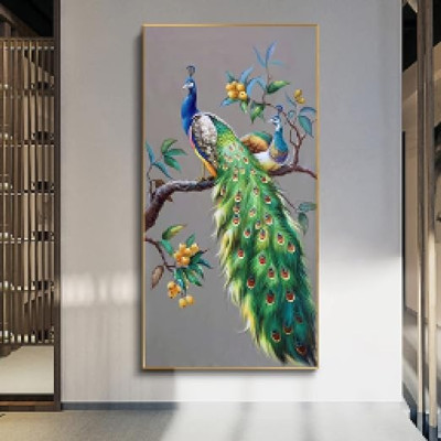 Evaan Modern Peacock Animal Nordic Style Canvas Painting