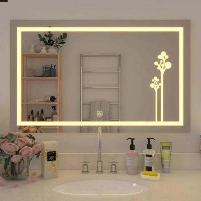 EVVAN Rectangular  LED Wall Mirror(3 Tone-White Light, Natural Light, Warm Light) led m26