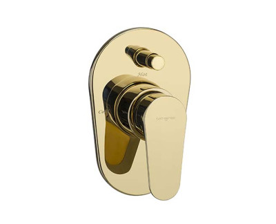 Asianpaints French Gold Single Lever Concealed Diverter 3-Inlet Push Type GDALDV112UN