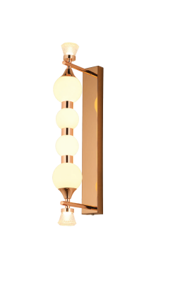 S2B2 4 Heads Gold Metal Sconce with Orb Opal Glass Shade AM-04-129