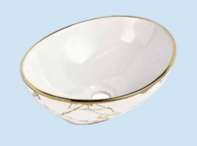 POWER PLUS Glossy Gold Table Top Basin PPTT-284