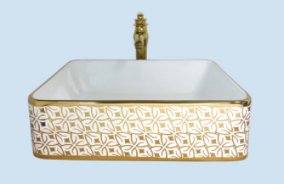 POWER PLUS Glossy Gold Table Top Basin PPTT-488