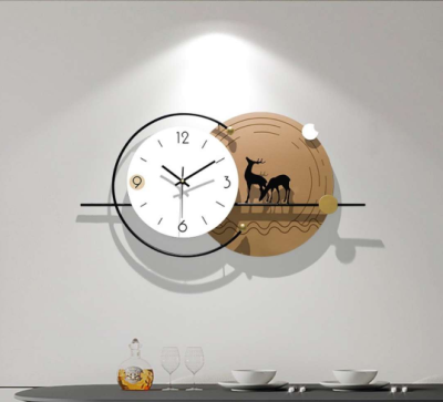 Evvan Deer with circular Wall Clock