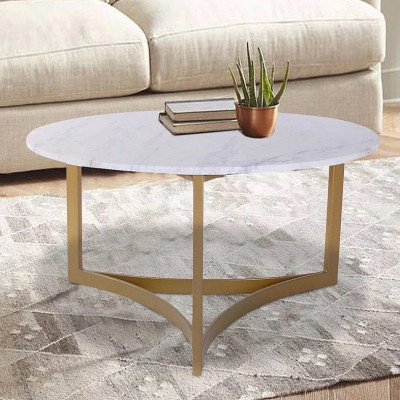 Verona Marble Coffee Table In Gold Finish