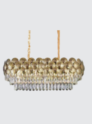 Neptune Raindrop Crystals Pendant Light Oval Flush Mount Ceiling Light CH2356