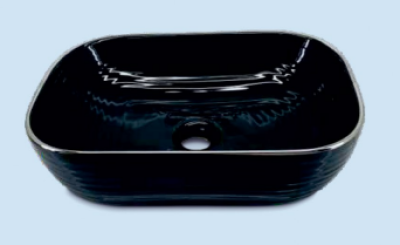 POWER PLUS Glossy Black Table Top Basin PPTT-364