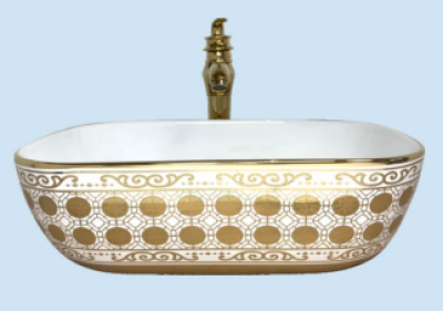 POWER PLUS Glossy Gold Table Top Basin PPTT-527