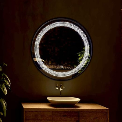 EVAAN Round LED Wall Mirror(3 Tone-White Light, Natural Light, Warm Light) led m 9