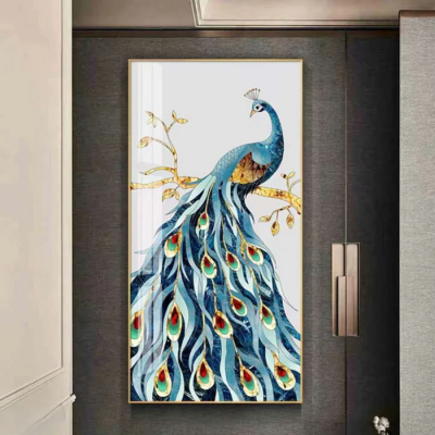 Evvan peacock With Unique Horns Acrylic Wall Art Painting