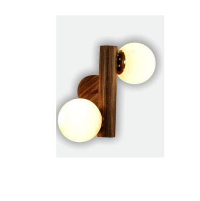 Neptune Rubber Wood Glass Wall Light Fixture B8375-2