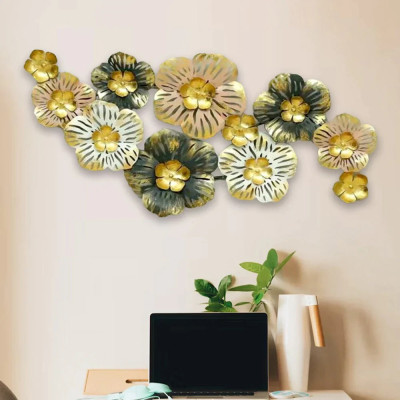 Pearl Gold Floral Metal Wall Art 1