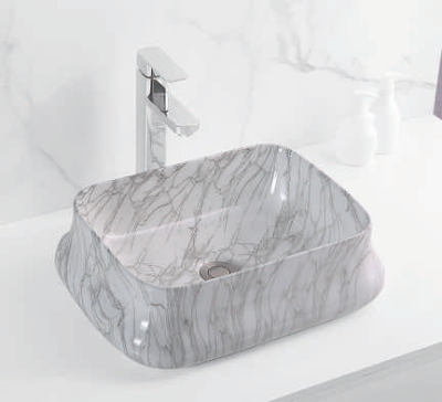 Evaan Glossy marble table top art basin SF 9440-9