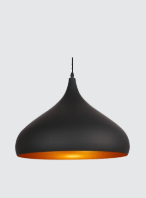 Neptune Teardrop-Shaped Matt Black Lampshade Hanging Pendant Ceiling Lamp 7558/320