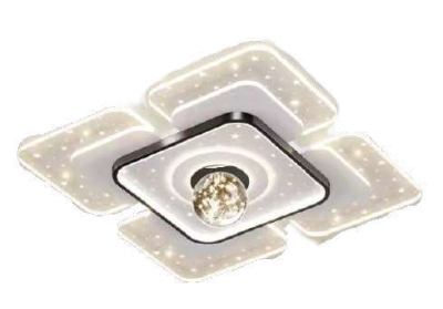 NEPTUNE Square LED Flush Mount Lamp Modern Beveled Glass Close to Ceiling Lamp in Warm/White Light 2047