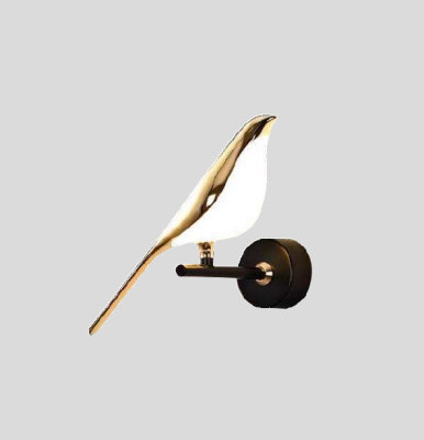 Neptune Bird Modern Gold Black Metal Wall Light W-5028-1