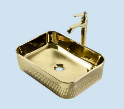 POWER PLUS Glossy Gold Table Top Basin PPTT-605