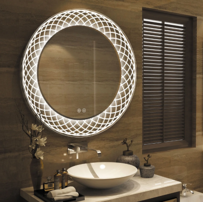 Evaan Cadence Round LED Bathroom Mirror 3 LED Lights