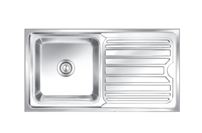 Nirali Silent Square Olympia BG Series Stainless Steel Single Bowl Kitchen Sink - (37.5 x 20 ) Inches