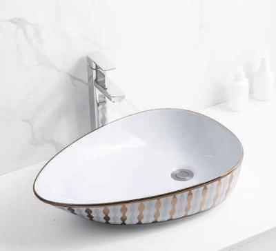 Evaan Inner White Outer Rose Gold table top art basin SF 9492-1