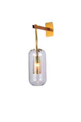 S2B2 Gold Long Glass Wall Light Copper Metal AW-04-052