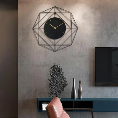 Geometric Pattern Metal Wall Clock