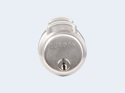 EUROPA FEATHER TOUCH PRESS BUTTON CYLINDRICAL LOCK FOR MINIMUM 28mm DOOR PANEL (OUTSIDE KEY, THUMBTURN INSIDE)