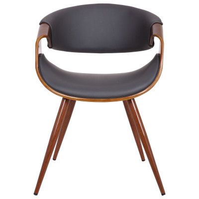 BELGRADE Black LIVING Summer Modern Chair In Charcoal Fabric and Walnut Wood LC-003