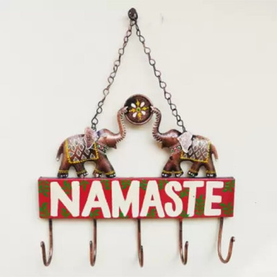 OPPERSTE IRON MULTICOLOR NAMASTE ART WITH HOOKS