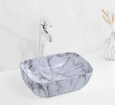 Evaan Glossy Marble table top art basin SF 9408A-2