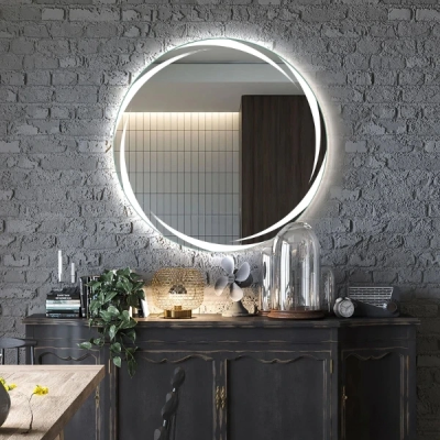 Evaan Whirlwind Round LED Bathroom Mirror 3 LED Lights